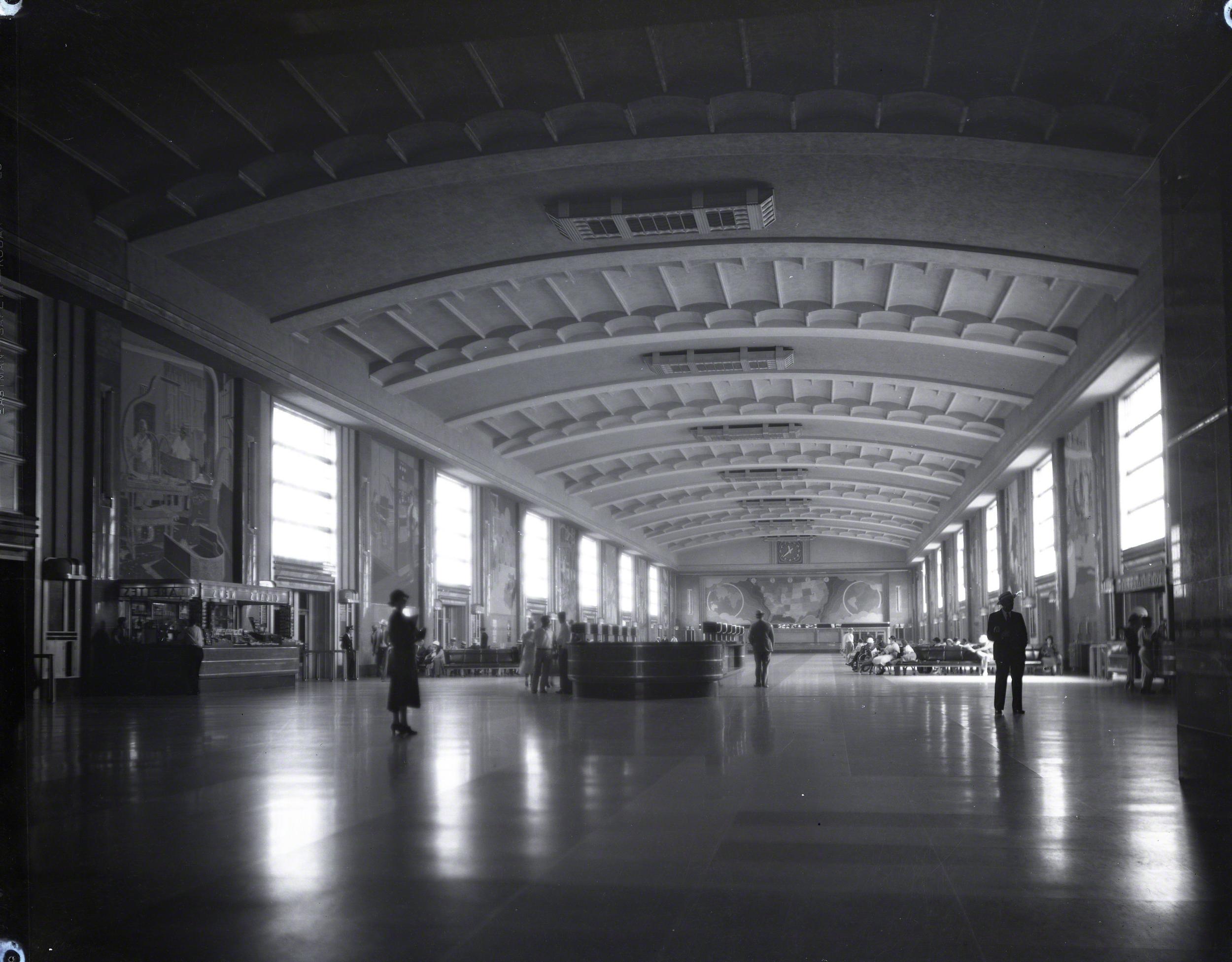 historic image of union terminal's interior